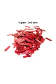 Kırmızı 15 x 5 mm Dantel Oya Yazma Halhal Abiye Pulu Lazer Kesim Pul 200 adet / 8 gram - 1