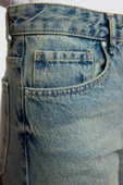 Stil Kadın Moda Denim Kot Pantolon Uzun Boru Paça Mavi Yüksek Bel Straight Jeans - 2