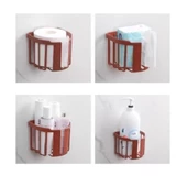 Yapışkanlı Çok Fonksiyonlu Banyo Organizeri BEYAZ - 4