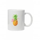 Kupa Bardak Suyu Smoothie Ananas Çizim Meyve Ananas Saman - 1