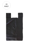 Siyah Hışır Atlet Poşet Mini Boy 22x31 cm 20 Paket Takriben 10.000 Adet - 1