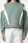 Tarz Regular Bisiklet Yaka Düşük Kol Regular Normal Kalıp Örme Sweatshirt - 5