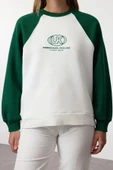 Tarz Relaxed Bisiklet Yaka Reglan Kol Uzun Relaxed Kalıp Reglan Kollu Kalın Örme Sweatshirt - 5