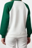 Tarz Relaxed Bisiklet Yaka Reglan Kol Uzun Relaxed Kalıp Reglan Kollu Kalın Örme Sweatshirt - 4