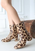 Birta Leopar Cilt Streç Topuklu Bot - 1