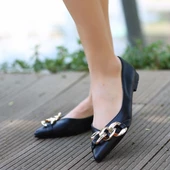 Popi Siyah Cilt Zincirli Babet Ayakkabı thumbnail 5