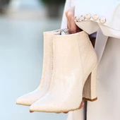 Loora Ten Rugan Desenli Topuklu Bot - 5