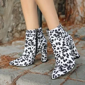 Loora Zebra Saten Topuklu Bot - 4