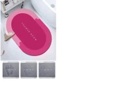 Büyük Boy Pembe Süper Su Emici Kaymaz Tabanlı Banyo Paspası ( 80*50 )cm - 1
