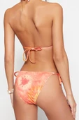 Moda Puantiyeli Atma Kap Bralette Normal Bel Brief Batik Desenli Üçgen Bağlamalı Bikini Takımı - 5
