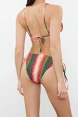 Moda Degrade Atma Kap Üçgen Normal Bel Brief Degrade Desenli Üçgen Gipeli Brazilian Bikini Takımı - 4