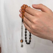 Gümüş Püskül Sıkma Kehribar Tesbih - 3