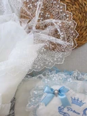 Yenidoğan Nil Taç Nakışlı Kundaklı Trilüks 3lü Alt Açma Seti Mavi - 5