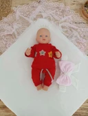 Bal Peteği My Princess Taç Nakış İnci Fiyonklu Dantel Duvaklı Delüks Kundak Bebek Battaniyesi Pembe - 5