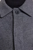Tasarım Düz Astarsız Yaka Uzun Regular Gömlek Unisex Regular Fit Yün Karışımlı Kaşe Kışlık Kaban - 5