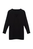 Moda Oversize Casual Günlük Dolu İğne Triko V Yaka Uzun Kol Kazak Elbise Mini Boy Elbise - 6