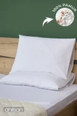 2'li Beyaz Yastık Kılıfı – 50x70 Cm, %100 Pamuk,63tel - 1
