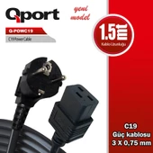 QPORT Q-POWC19 1.5M C19 POWER GUC KABLOSU - 1