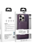 HDD iPhone 15 Pro Uyumlu Kılıf Deri Tasarımlı Kartlıklı Standlı Yükseltilmiş Kenar Korumalı - 6