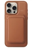 HDD iPhone 15 Pro Uyumlu Kılıf Deri Tasarımlı Kartlıklı Standlı Yükseltilmiş Kenar Korumalı - 1