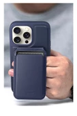HDD iPhone 15 Pro Uyumlu Kılıf Deri Tasarımlı Kartlıklı Standlı Yükseltilmiş Kenar Korumalı - 5