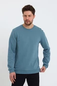Erkek Oversize Uzun Kol Sıfır Yaka Sweatshırt 7096 - 2