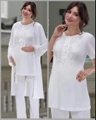 NEHİR 2036 Hamile Lohusa 3Lü Pijama Sabahlık Takım - 1