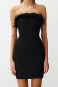 Moda Fit Mezuniyet Balo Finike Dokuma Straplez Kolsuz Kol Bodycone Mini Boy Elbise - 1