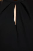Moda Regular Gündüz Gece Scuba Krep Örme Dik Yaka Kolsuz Kol A-Line Mini Boy Elbise - 4