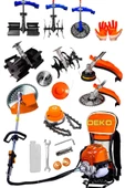 DEKO TURKEY Ultra Dynamix Seri Benzinli Sırt Tipi Tırpan 20HPX Motor Çim Çayır Biçme + Toprak Eşeleme Çapa Set - 2