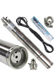 DEKO TURKEY Metal Dişli Paslanmaz Gövdeli 10cm Çap Derin Kuyu Kalem Dalgıç Pompa DQDG750 1HP 0.75Kw 70Mt Basar - 1