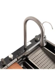 DEKO TURKEY 304 Sınıf Paslanmaz Çelik Lavabo Dijital Göstergeli Piyano Evye Seti Tam Donanımlı Full Takım - 6