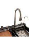DEKO TURKEY 304 Sınıf Paslanmaz Çelik Lavabo Dijital Göstergeli Piyano Evye Seti Tam Donanımlı Full Takım - 4