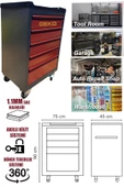 DEKO TURKEY Darbeye Dayanıklı  Lüx Kalite 5 Çekmeceli Alet Dolabı  Atölye Usta Garaj Takım Arabası (BOŞ)) thumbnail 3
