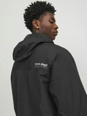 Jack Jones Erkek Siyah Kapüşonlu Spor Outdoor Ceket 12253569S - 10