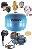 DEKO TURKEY 24Lt Paslanmaz Tank + Hidrofor Motoru 2 Kat 2 Daire Paket Hidrofor Seti Santrifüj Full Bakır Pompa - 1