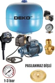 DEKO TURKEY 24Lt Paslanmaz Tank + Hidrofor Motoru 2 Kat 2 Daire Paket Hidrofor Seti Santrifüj Full Bakır Pompa - 2