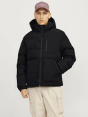 Jack Jones Erkek  Puffer Sıcak ve Rüzgar Geçirmez Tasarım Siyah Mont 12258416S - 3