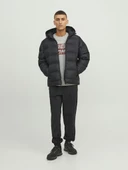 JACK JONES Erkek Siyah Püsküllü Mont 12239020 - 6