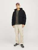 Jack Jones Erkek  Puffer Sıcak ve Rüzgar Geçirmez Tasarım Siyah Mont 12258416S - 4