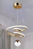 EY-EL TASARIM Kaos Mini Tekli Gold 3 Renk Ledli Sarkıt Avize - 2