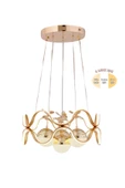 EY-EL TASARIM Modern 4 Lü Ledli Gold 3 Renk Sarkıt Avize - 4