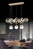 EY-EL TASARIM KUZEY SIRALI GOLD KAPLAMALI 3 RENK SARKIT LED AVİZE MODERN - 1