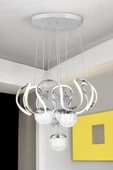 EY-EL TASARIM Maxsi 4 Lü Ledli Krom 3 Renk Sarkıt Avize - 2
