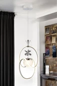 EY-EL TASARIM Badem Krom 3 Renk Toplu Taşlı Modern Sarkıt Led Avize - 1