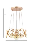 EY-EL TASARIM Modern 4 Lü Ledli Gold 3 Renk Sarkıt Avize - 3