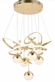 EY-EL TASARIM MODERN SARKIT LED AVİZE 3 RENK GOLD KAPLAMALI - 2