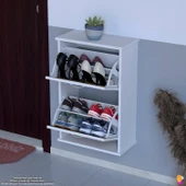 Modilayn UMAY Asma Kapı Önü 52x78x26 cm’lik 2 Düşer Kapak 4 Göz Bölme Ayakkabılık - 4