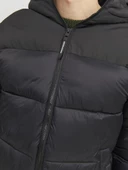 Jack Jones Erkek Siyah Rüzgar Geçirmez Puffer Mont 12235859S - 3