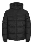 Jack Jones Erkek Siyah Rüzgar Geçirmez Puffer Mont 12235859S - 1